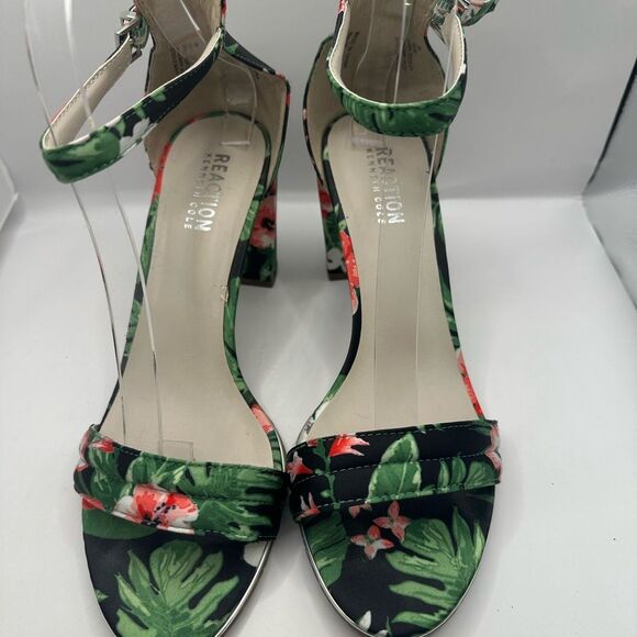 Kenneth Cole Reaction Lolita Floral Block Heel Sandals Size 8 - Picture 6 of 14